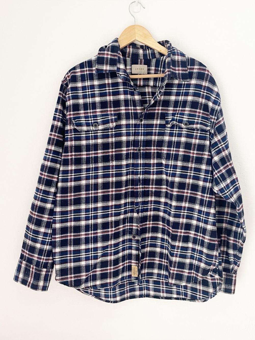 Jachs cotton plaid button down shirt size XL